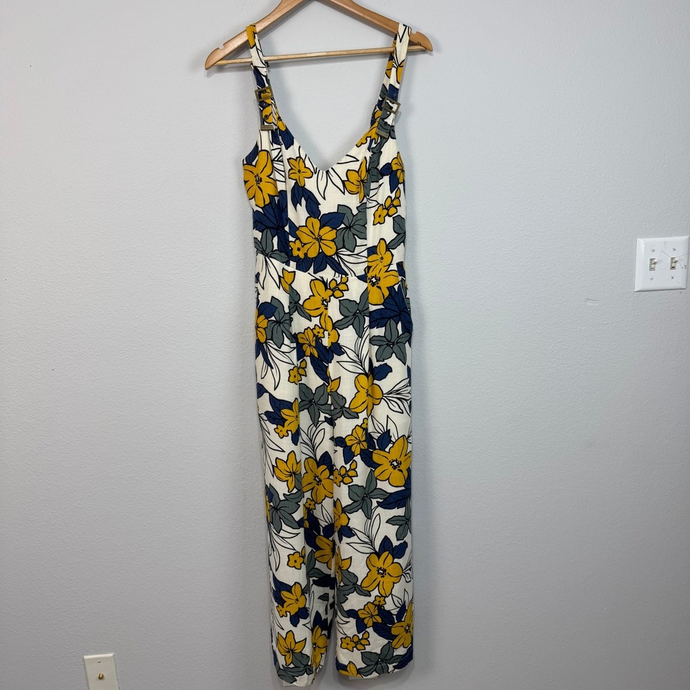 Anthropologie Hei Hei Floral Jumpsuit Sleeveless Wide Leg Adjustable Straps Sz S